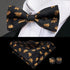 Luxury Butterfly Beige Silk Bow Ties For Men Gentlemens Cufflinks Set Elegant Design Wedding Party Bowties For Tuxedo