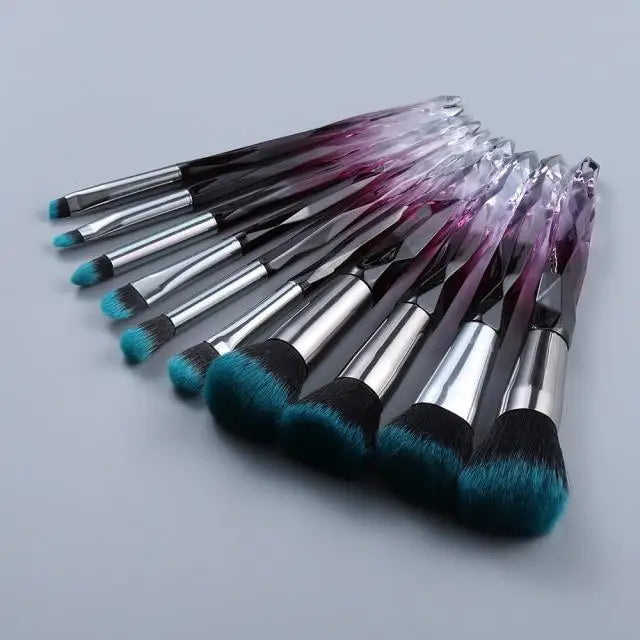 Luxury Cosmic Color New Luxury Crystal Makeup Brushes Powder Foundation Eyeshadow Eyebrow Cosmetics for Face Fan Make