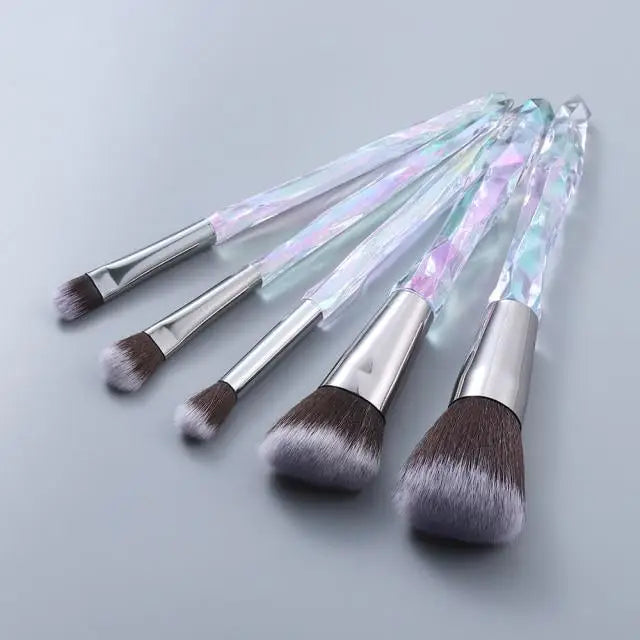 Luxury Cosmic Color New Luxury Crystal Makeup Brushes Powder Foundation Eyeshadow Eyebrow Cosmetics for Face Fan Make