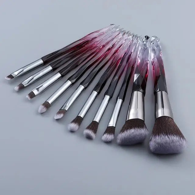 Luxury Cosmic Color New Luxury Crystal Makeup Brushes Powder Foundation Eyeshadow Eyebrow Cosmetics for Face Fan Make