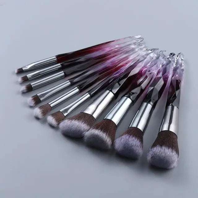 Luxury Cosmic Color New Luxury Crystal Makeup Brushes Powder Foundation Eyeshadow Eyebrow Cosmetics for Face Fan Make