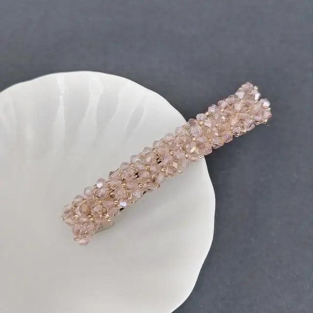 Luxury Crystal Spring Hair Clips Pins Handmade Beads Hair Barrettes For Women Trendy Rhinestone Barrettes - 3