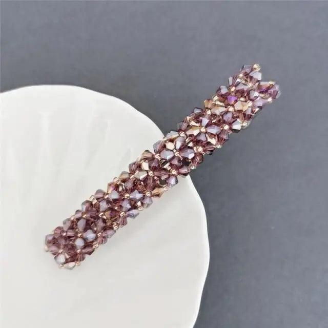 Luxury Crystal Spring Hair Clips Pins Handmade Beads Hair Barrettes For Women Trendy Rhinestone Barrettes - 6