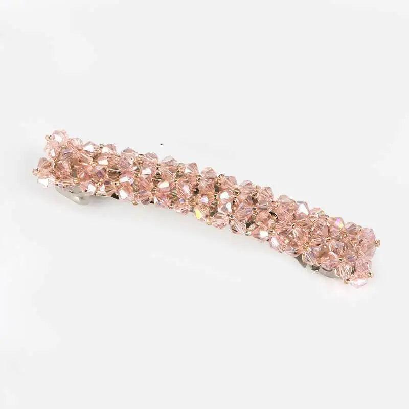 Luxury Crystal Spring Hair Clips Pins Handmade Beads Hair Barrettes For Women Trendy Rhinestone Barrettes