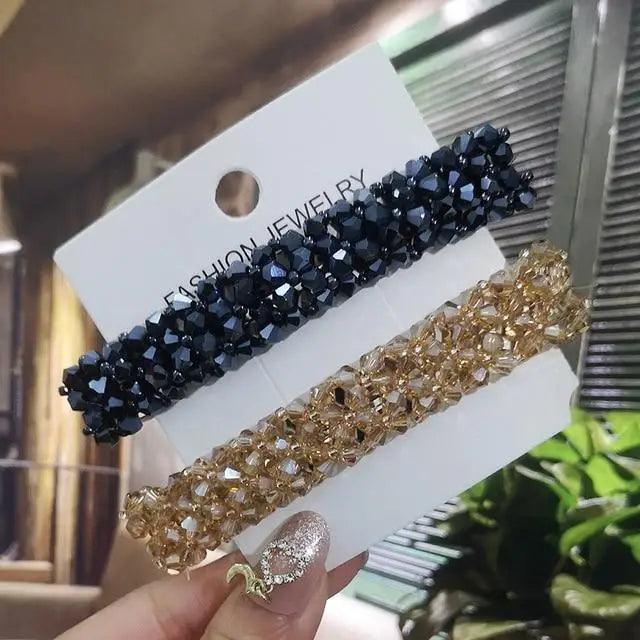 Luxury Crystal Spring Hair Clips Pins Handmade Beads Hair Barrettes For Women Trendy Rhinestone Barrettes - 10