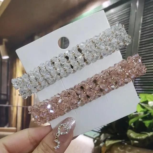 Luxury Crystal Spring Hair Clips Pins Handmade Beads Hair Barrettes For Women Trendy Rhinestone Barrettes - 14