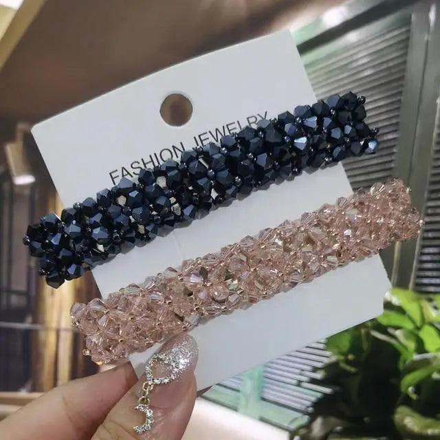 Luxury Crystal Spring Hair Clips Pins Handmade Beads Hair Barrettes For Women Trendy Rhinestone Barrettes - 9