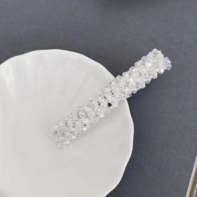 Luxury Crystal Spring Hair Clips Pins Handmade Beads Hair Barrettes For Women Trendy Rhinestone Barrettes - 5