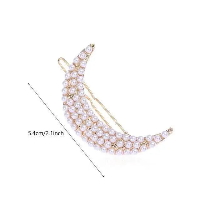 Luxury Design Star Round Pearl Women Hair Barrettes Cute Wedding Hair Clip For Women Ultra - light Party Hair Clips