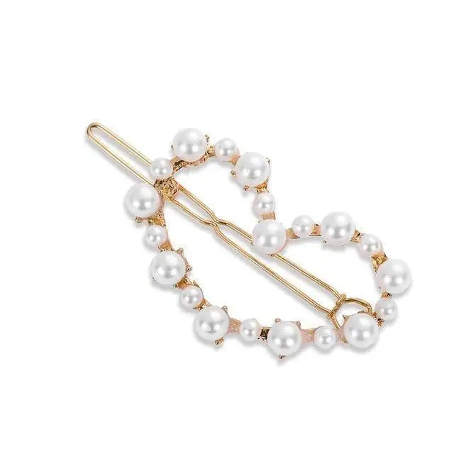 Luxury Design Star Round Pearl Women Hair Barrettes Cute Wedding Hair Clip For Women Ultra - light Party Hair Clips - 2