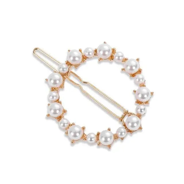 Luxury Design Star Round Pearl Women Hair Barrettes Cute Wedding Hair Clip For Women Ultra - light Party Hair Clips - 4