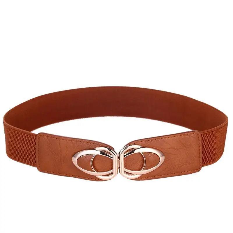 Luxury Elastic PU Leather Wide Belts For Women Fashion Stretchy Thick Waist Dress Plus Size Waistbands For Women - STEVVEX Fashion - 702, belt, belts, belts for women, casual belt, classic belt, elastic belt, elegant belt, fashion belt, luxury belt, metal buckle belt, new design belt, party belt, plus size belt, PU leather belt, retro belt, stretchy belt, thick belt, trendy belt, unique belt, vintage belt, women belts, women elastic belt - Stevvex.com