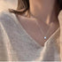 Luxury Fashion Simple Round Zircon 925 Sterling Silver Shiny Diamond Necklace Rolo Necklace Jewelry For Women Birthday