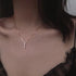 Luxury Fashion Style 925 Sterling Exquisite Silver Simple Geometric Cubic Zircon Clavicle Chain Necklace Choker