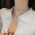 Luxury Fashion Style copper inlaid zircon luxury shiny Choker Necklace For Women Fashion Party Engagement Jewelry