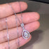 Luxury Female Water Drop Pendant Necklace Cute Silver Color Zircon Long Necklace Fashion Bride Wedding Necklaces - STEVVEX Juwelery - bridal accessories, bridal fashion, Drop necklace, female water drop pendant, jewelry, juwelery, necklace, wedding necklaces, women accessories, women fashion, zircon long necklace - Stevvex.com