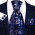 Luxury Men Silk Necktie Pocket Square Matching Handkerchief Cufflinks Set Formal Design Printed Business Necktie