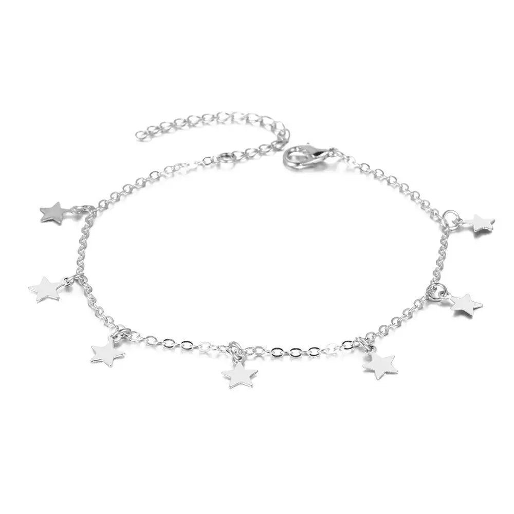 Luxury Modern Elegant Trend NEW Star Butterfly Anklets for Women Bohemian Anklet Gold Silver Color Chain Jewelry For Hand and Leg - STEVVEX Jewelry - bohemian style, brecelet, bridal accessories, butterfly anklet, butterfly anklets, butterfly bracelet, Butterfly brecelet, butterfly cuban, butterflyshape anklets, foot fashion, jewelry, Miami cuban link chain Butterfly charm choker necklace for unisex, star bracelets, women accessories, women fashion - Stevvex.com