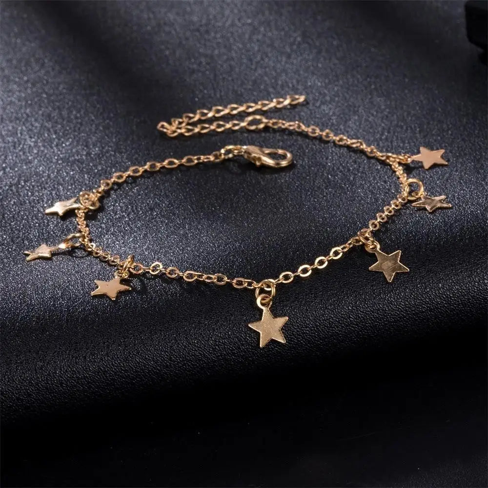 Luxury Modern Elegant Trend NEW Star Butterfly Anklets for Women Bohemian Anklet Gold Silver Color Chain Jewelry For Hand and Leg - STEVVEX Jewelry - bohemian style, brecelet, bridal accessories, butterfly anklet, butterfly anklets, butterfly bracelet, Butterfly brecelet, butterfly cuban, butterflyshape anklets, foot fashion, jewelry, Miami cuban link chain Butterfly charm choker necklace for unisex, star bracelets, women accessories, women fashion - Stevvex.com