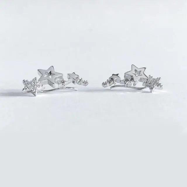 Luxury Modern Sparkling White Zircon Exquisite Simple And Stylish Star Drop Women’s Earrings Versatile Female Earring