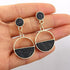 Luxury New Latest Round Dangle Drop Women’s Earrings Stylish Round Heart Gold Female Earring - Trendy Wedding Jewelry