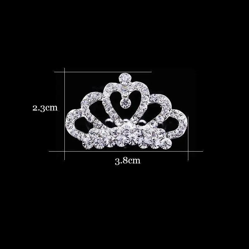 Luxury Rhinestone Hair Clip For Girls Silver Mini Crown Tiaras For Women Elegant Crystal Shiny Jewelry For Women