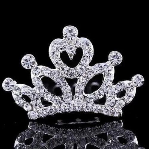 Luxury Rhinestone Hair Clip For Girls Silver Mini Crown Tiaras For Women Elegant Crystal Shiny Jewelry For Women - 3