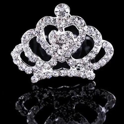 Luxury Rhinestone Hair Clip For Girls Silver Mini Crown Tiaras For Women Elegant Crystal Shiny Jewelry For Women - 1