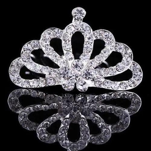 Luxury Rhinestone Hair Clip For Girls Silver Mini Crown Tiaras For Women Elegant Crystal Shiny Jewelry For Women - 9