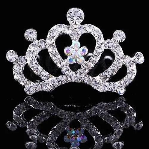 Luxury Rhinestone Hair Clip For Girls Silver Mini Crown Tiaras For Women Elegant Crystal Shiny Jewelry For Women - 6