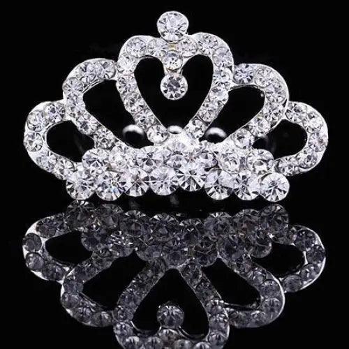 Luxury Rhinestone Hair Clip For Girls Silver Mini Crown Tiaras For Women Elegant Crystal Shiny Jewelry For Women - 2