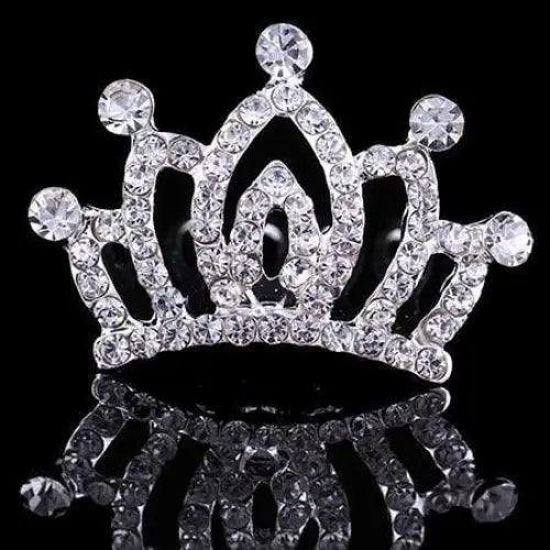 Luxury Rhinestone Hair Clip For Girls Silver Mini Crown Tiaras For Women Elegant Crystal Shiny Jewelry For Women - 4