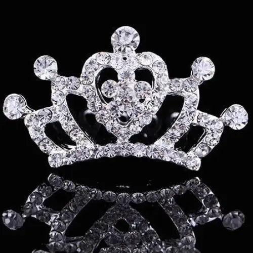 Luxury Rhinestone Hair Clip For Girls Silver Mini Crown Tiaras For Women Elegant Crystal Shiny Jewelry For Women - 8