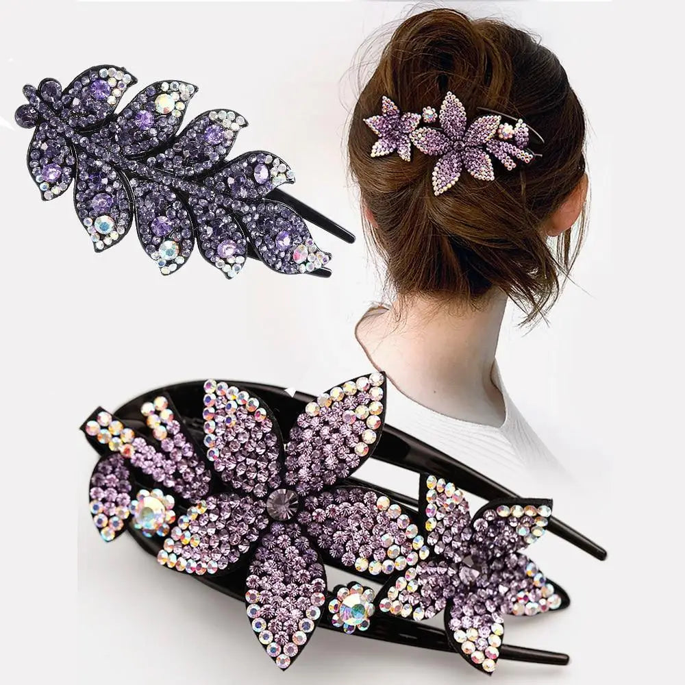 Luxury Rhinestone Hairpin Flower Leaf Butterfly Hair Clips For Women Vintage Spring Hair Clips Bridal Wedding Formal