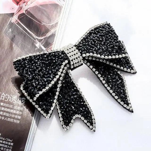 Luxury Shiny Ladies Bowknot Hair Clips For Women Fashion Hair Barrettes Black Hair Clips Hair Jewelry Excellent Gift