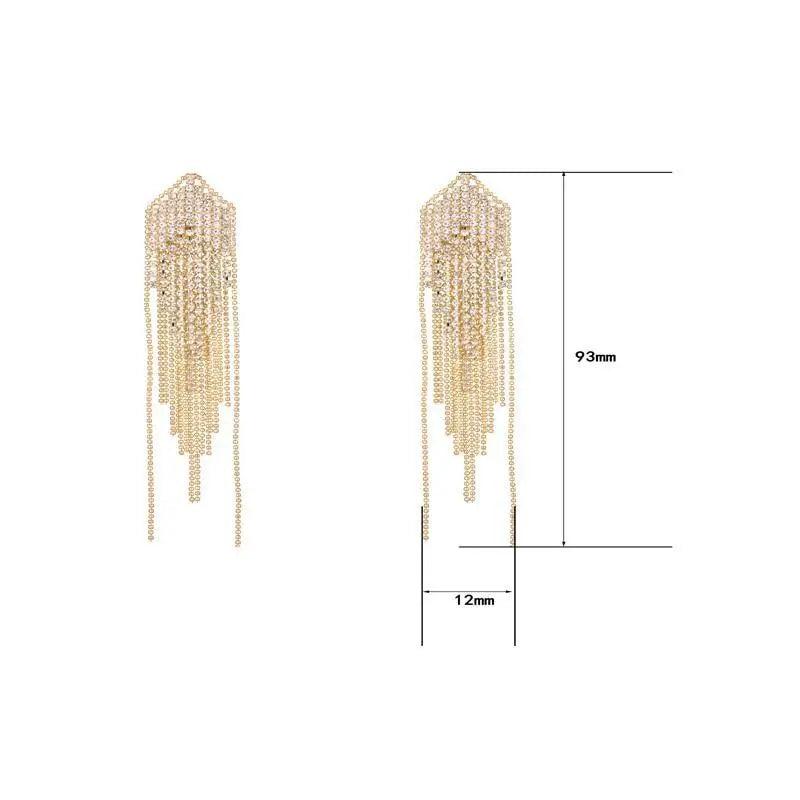 Luxury Shiny Sterling And Charming Long Tassel Drop Earrings For Women And Girls - Exquisite Wedding jewellery