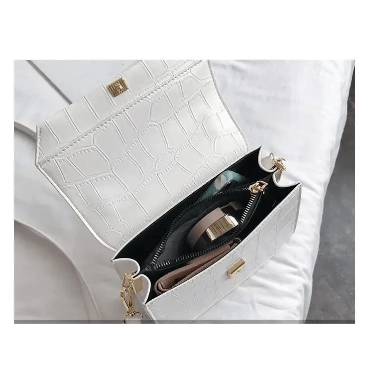 Luxury Snow White Crossbody Bags For Women And Girls Small PU Leather Handbag - Ladies Designer Evening Bags - ALLURELATION - 575, Bags, bags for girls, bags for ladies, Bags in demand, Best deal on bags, Best Selling Bag, business trip bag, Bussiness working Bags, Delightful Designer Bag, Designer Bags, Fashionable bag, gift bags, Luxury Bags, Modern Bags, Party Bags, PU Leather Bags, shoulder bag for ladies, Small bags, Snow White Bags, Stylish Hanging Bags, Vintage Style bag - Stevvex.com