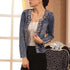 Luxury Spring Fashionable Women Denim Jacket Slim Zipper Casual Short Sequins Outerwear Ladies Vintage Crystal Biker