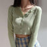 Luxury Style O - neck Short Knitted Sweaters Women Thin Cardigan Fashionable Sleeve Sun Protection Crop Top