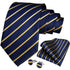 Luxury Wedding High Quality Solid Color Floral Tie For Men Fashion Silk Necktie Cufflink Silk Tie Set For Men