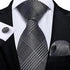 Luxury Wedding Party Floral Design Silk Necktie Hanky And Matching Cufflinks Set For Men Classic Design Necktie Set