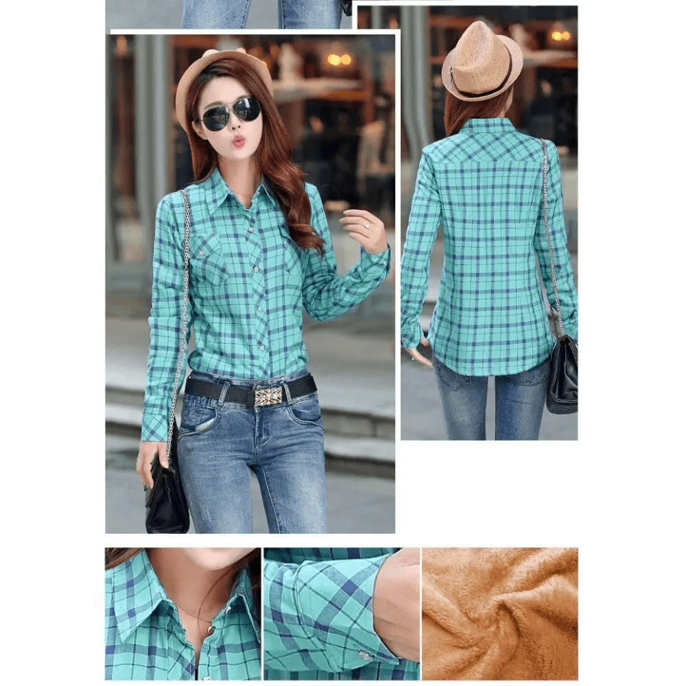 Luxury Winter Warm, Plus Velvet Thicken Plaid Shirt Style Coat Jacket For Women Clothes/Tops/Casual/Jacket/Outerwear For Female - ALLURELATION - 574, Jacket, Jacket For girls, jacket for women - Stevvex.com