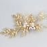 Luxury Women Charming Flower Leaf Pearl Crystal Bridal Hair Comb Pearl Handmade Hair Pin For Women - STIL5443RRTTY