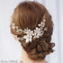 Luxury Women Charming Flower Leaf Pearl Crystal Bridal Hair Comb Pearl Handmade Hair Pin For Women - 15 - STIL5443RRTTY