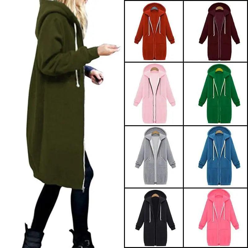 Luxury Women's Autumn Winter Thickening Hoodies Leisure Loose Hooded Jackets Pockets Plus Size Sweatshirt Sports Dresses Outwear - Treko - Cool Fashion, Cool Hoodies, Hoodies, Hoodies And Pants, Hoodies Sweatshirts, Jacket Hoodies, Loose Hoodies, Luxury Hoodies, Modern Hoodies, Multi Pockets Hoodies.  2021 dress, New Hoodies, New Sweatshirt, Stylish Hoodies, Sweatshirt, Women hoodie, Zipper Hooded- Stevvex.com