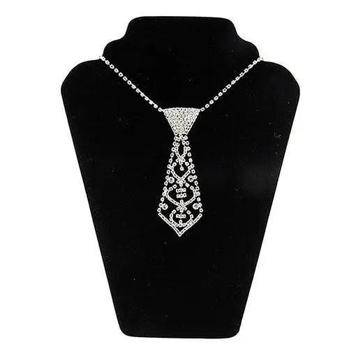 Luxury Women Sparkling Rhinestone Tie Inspired Drop Necklace Elegant Ladies Tie Shaped Shiny Elegant Necklace Women Wedding Jewelry Necklace For Women Girls - STEVVEX Fashion - 700, charming necktie, classic necktie necklace, elegant necktie, elegant tie necklace, jewelry, ladies necktie, necklace, necktie, necktie for women, party necktie, rhinestone necktie, sparkling necktie, sparkling tie shaped necklace, tie necklace for women, tie shaped necklace, wedding necktie, womens necktie - Stevvex.com