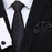 Men Elegant Red Silk Tie Classic Necktie Cufflinks Set Business Necktie With Handkerchief Perfect Match With Wedding