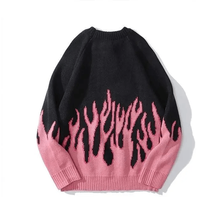 Men's Sweaters Streetwear Retro Women Pink Flame Knitted Pullover Sweater Tops Hip Hop New Pull Over Casual - Treko - Casual Tracksuit, Cool Fashion, Cool Hoodies, Hoodies, Jaket Hoodies, Loose Hoodies, Luxury Hoodies, male fashion, men fashion, Men Hoodies, Modern Hoodies, Multi Pockets Hoodies, New Hoodies, Stylish Hoodies, sweatpants for man, sweatshirts, Zipper Hooded- Stevvex.com