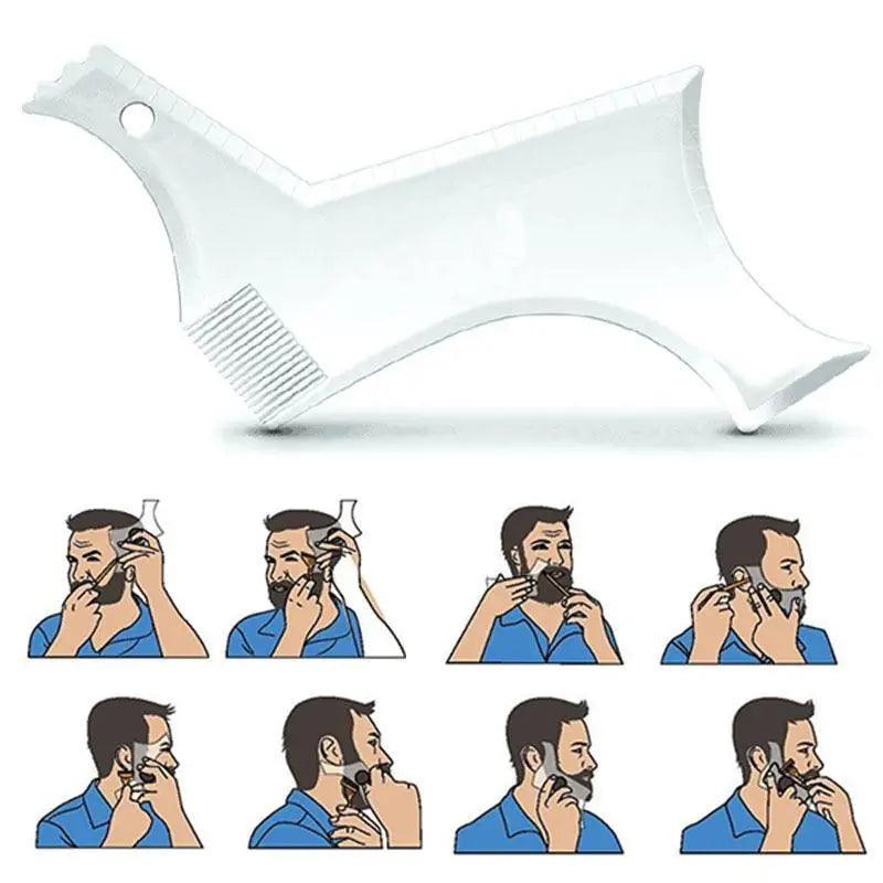 Men Transparent Modern Beard Shaping Tool Lightweight And Flexible Fits All-In-One Styling Beard Comb - STEVVEX Beauty - 749, beard accessories, beard comb, beard shaper, beard shaping tool, beard tools, lightweight beard shaper, men beard shaper, men beard tool, men care, men transparent beard shaper, tools for men, transparent beard shaper - Stevvex.com