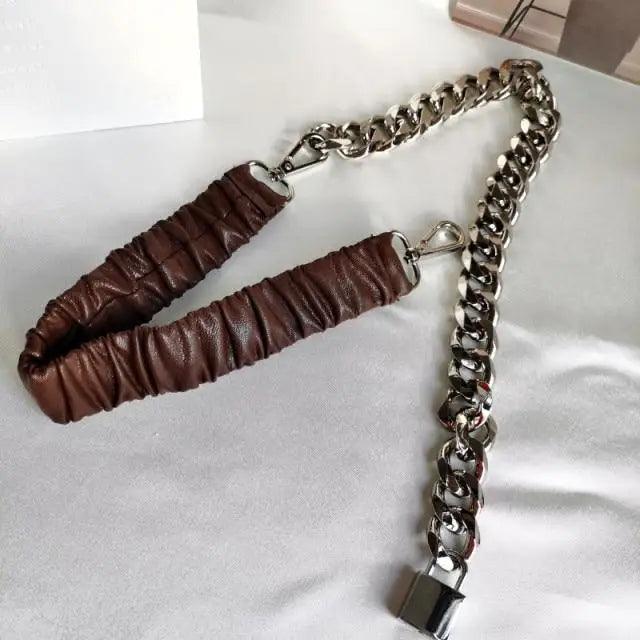 Metal Adjustable Chain Link Belts Fashion Belly Jewelry For Jeans Dresses Elegant Cool Style Lock Design Belts